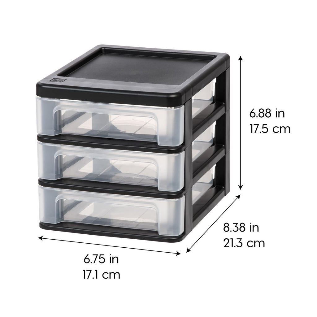 IRIS USA Stackable Plastic Desktop Storage Organizer