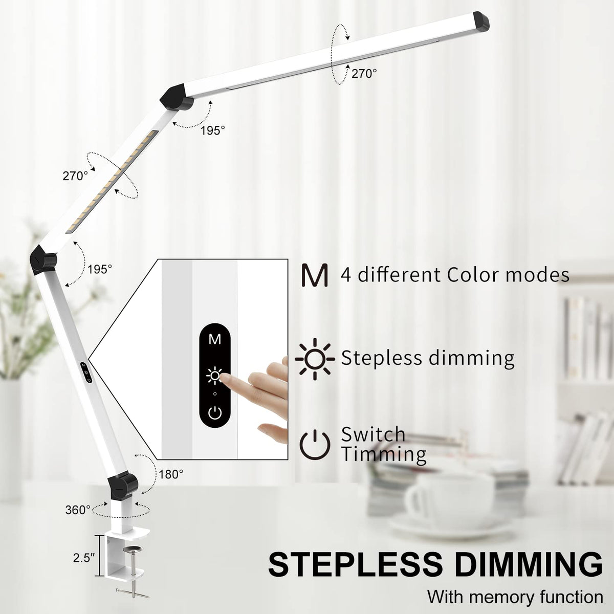 Micomlan Desk Lamp for Home Office and Task Lighting