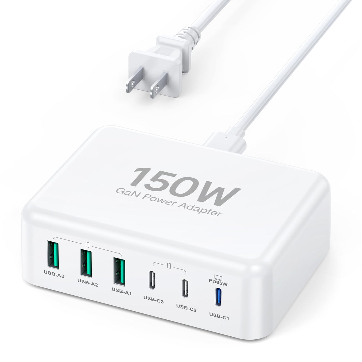 100W 6-Port GaN USB-C Fast Charging Station Hub