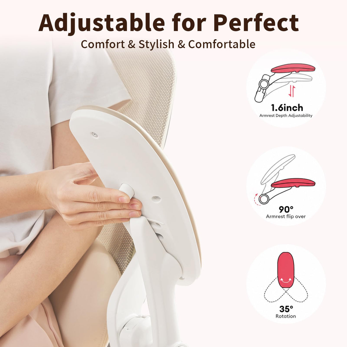 MUSSO E80 Muse Petite Ergonomic Office Chair with Footrest