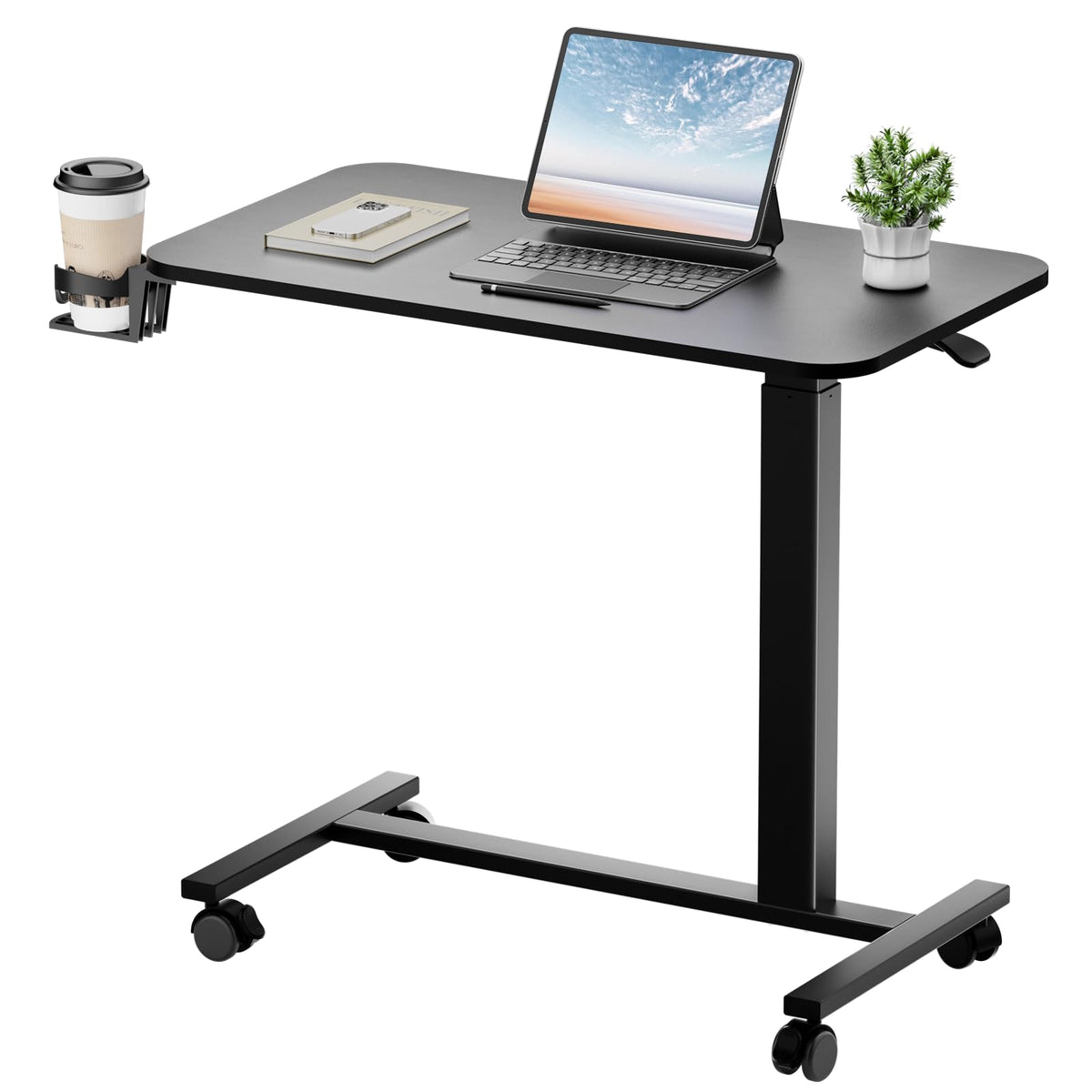 GTPLAYER Pneumatic Height-Adjustable Rolling Standing Desk