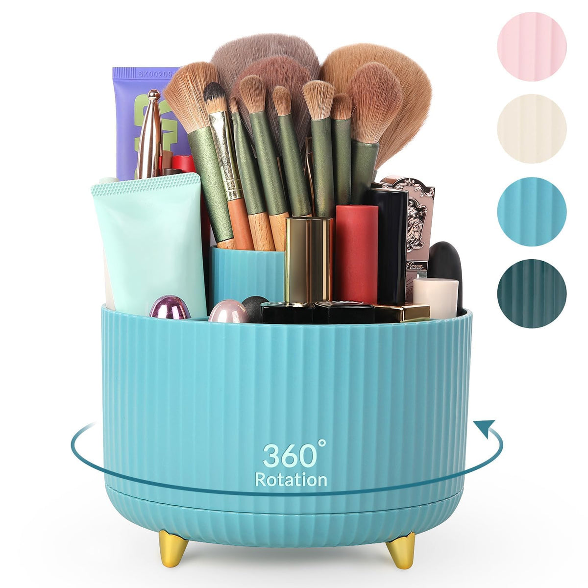 SKYDUE 5-Slot 360° Rotating Desktop Pen and Pencil Organizer