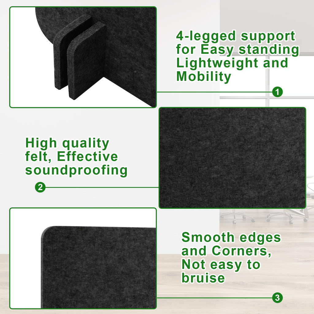 Kisston 12-Pack 24x24-Inch Felt Acoustic Privacy Panels