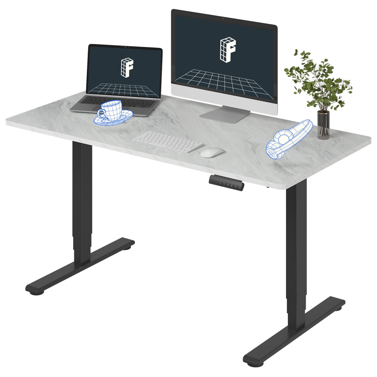 FLEXISPOT E6 3-Stage Dual-Motor Standing Desk, 220 lb Capacity