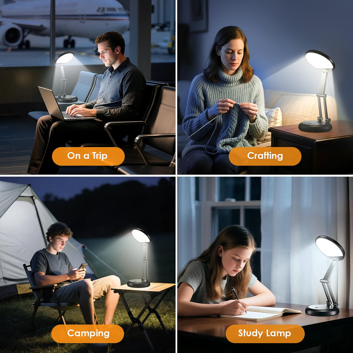 One Fire Rechargeable Desk Lamp for Home Office Use