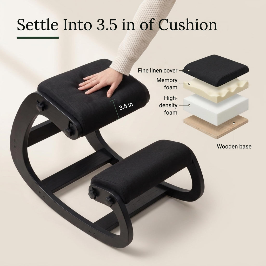 NYPOT Adjustable Ergonomic Rocking Kneeling Chair, 250 lb