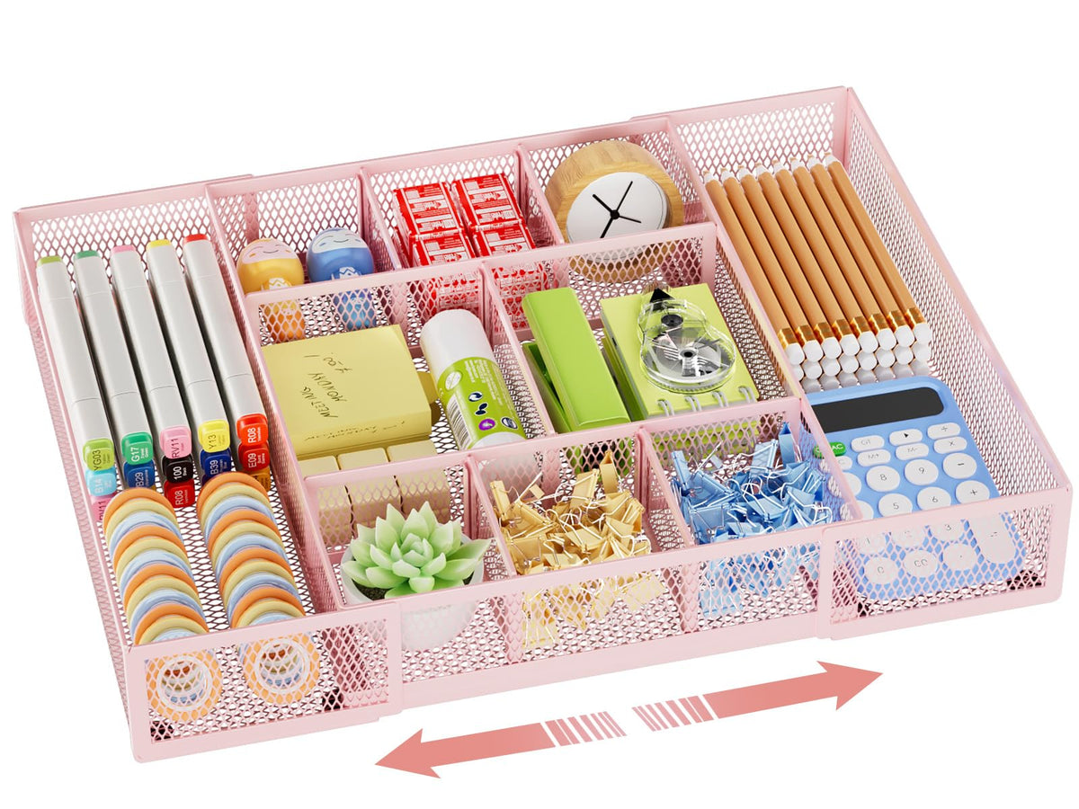 Marbrasse Expandable Desk Drawer Organizer with 10 Compartments