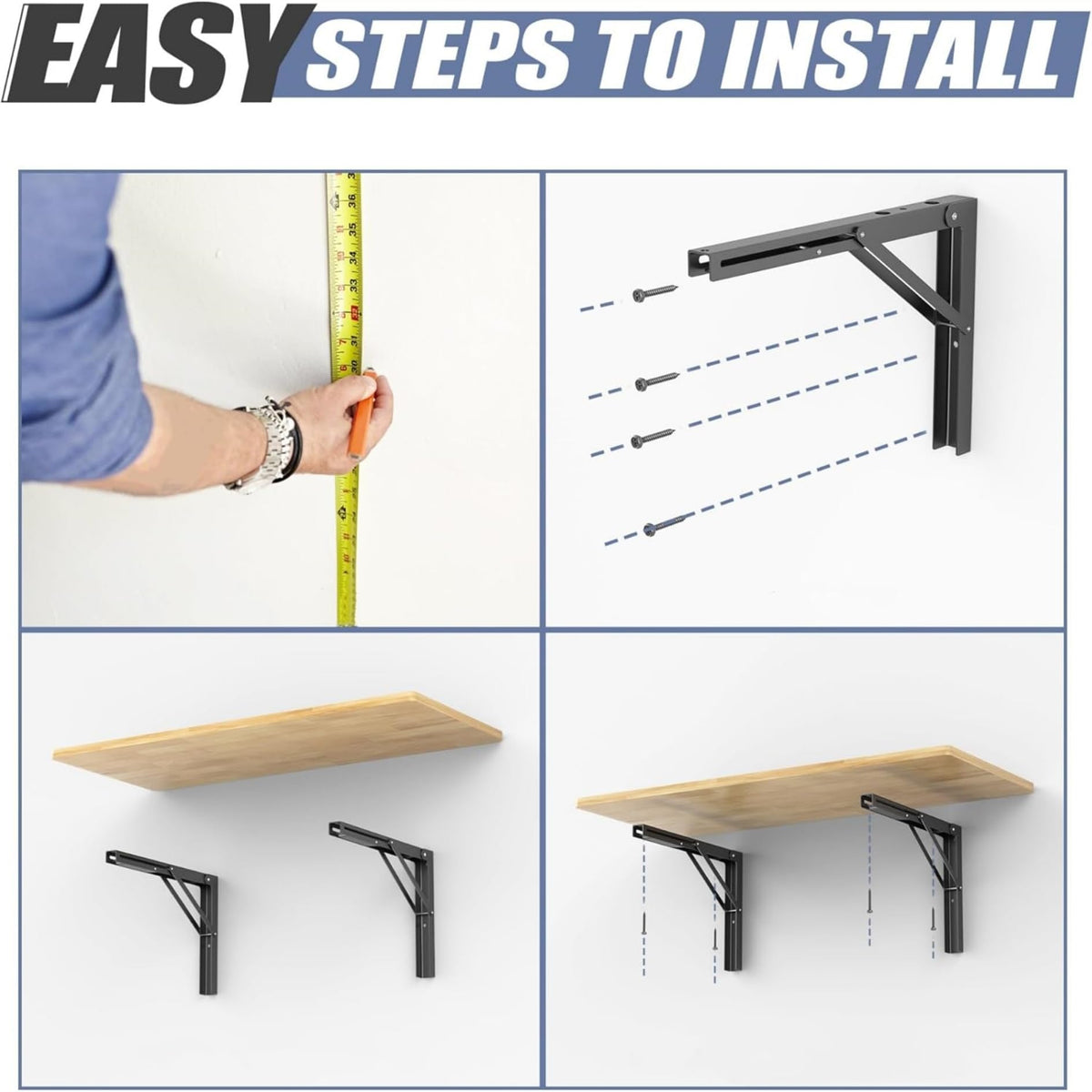 WALMANN Heavy-Duty Wall-Mounted Folding Workbench Table