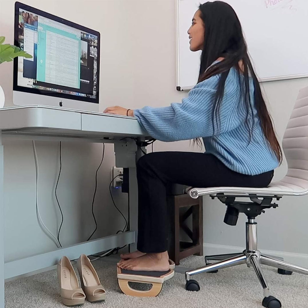 StrongTek Wooden Rocking Under-Desk Footrest, 350 lb Capacity