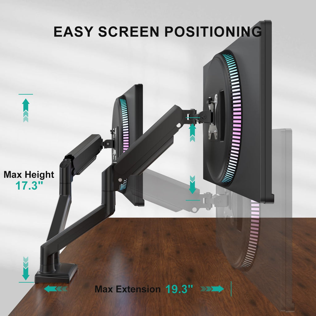 WALI Adjustable Monitor Arm Mount for Single to Quad Screens