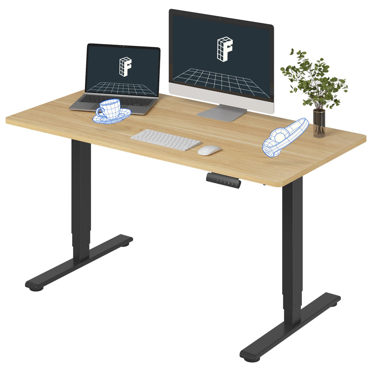 FLEXISPOT E6 3-Stage Dual-Motor Standing Desk, 220 lb Capacity