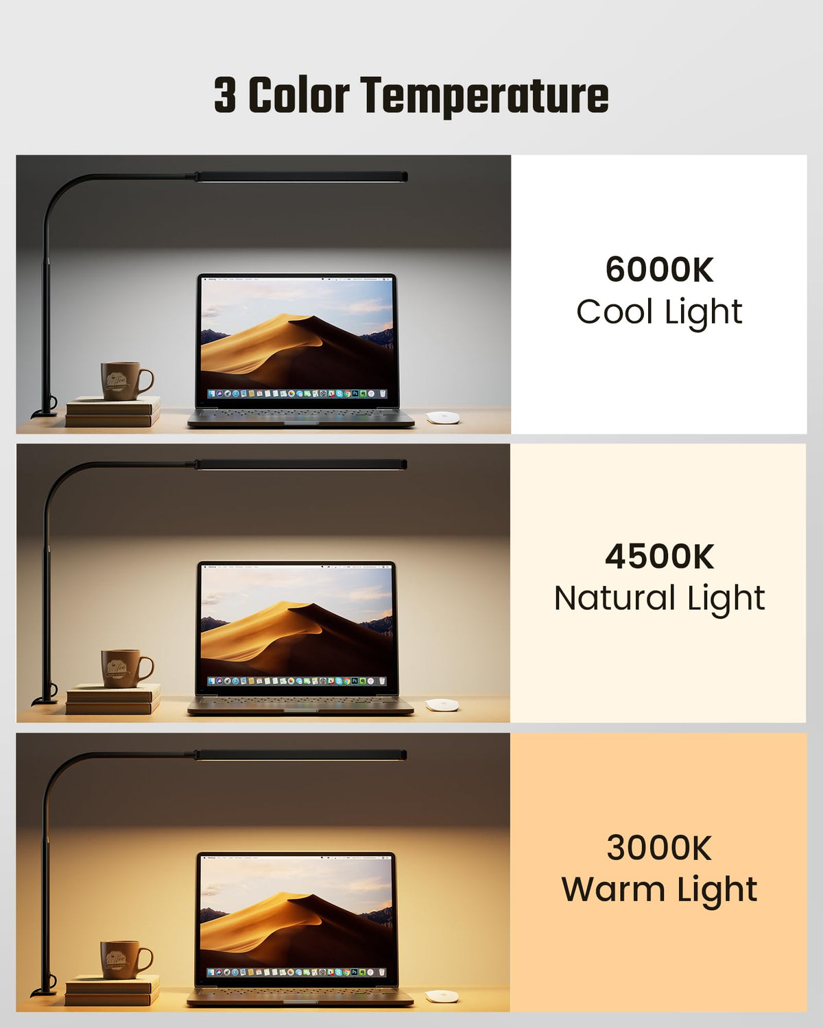 SUPERDANNY Dimmable LED Desk Lamp with 360° Gooseneck