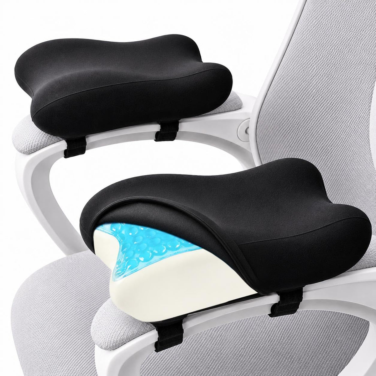 2 Pack Memory Foam Office Chair Armrest Pads, Ergonomic Elbow Support