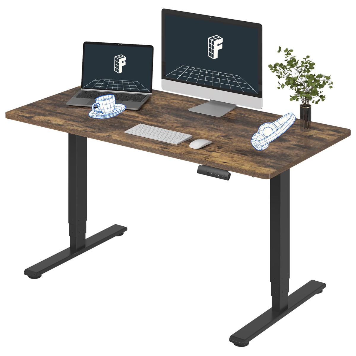 FLEXISPOT E6 3-Stage Dual-Motor Standing Desk, 220 lb Capacity