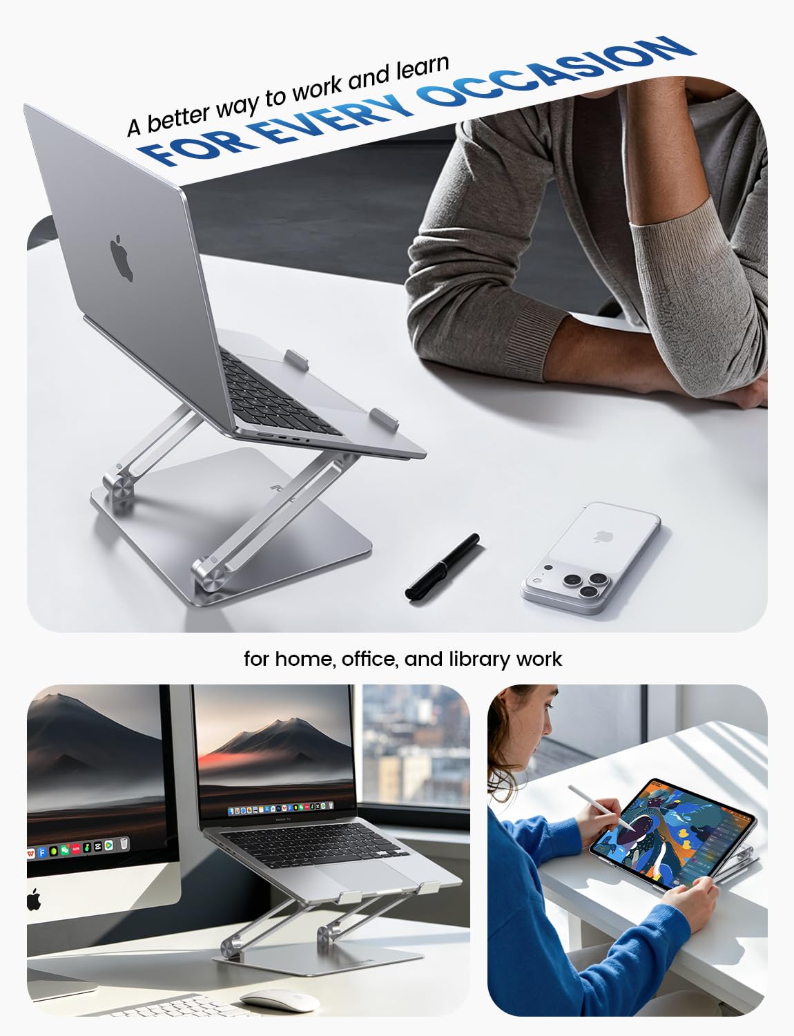 Lamicall Adjustable Laptop Desk Stand for 10–17.3-Inch Laptops