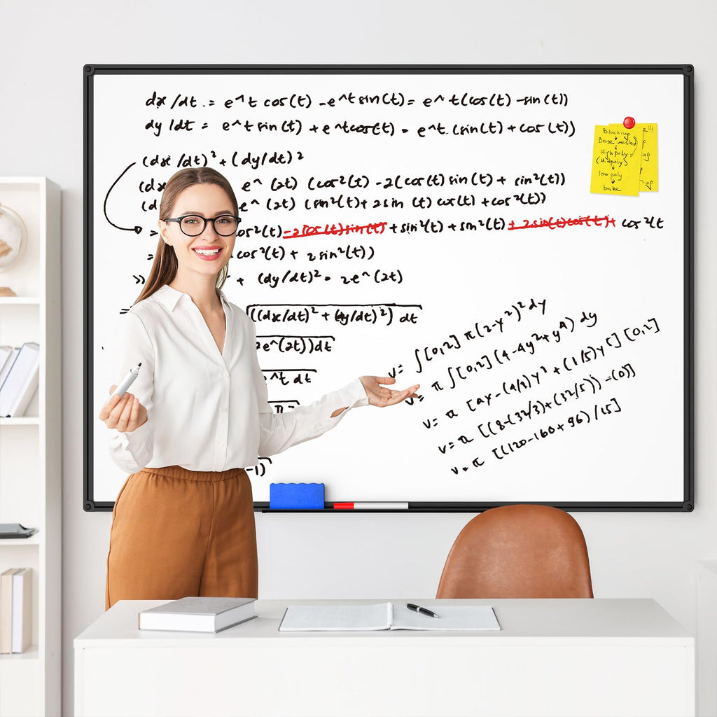Large Magnetic Dry Erase Whiteboard with Aluminum Frame