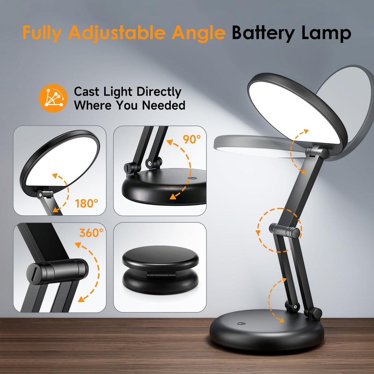 One Fire Rechargeable Desk Lamp for Home Office Use