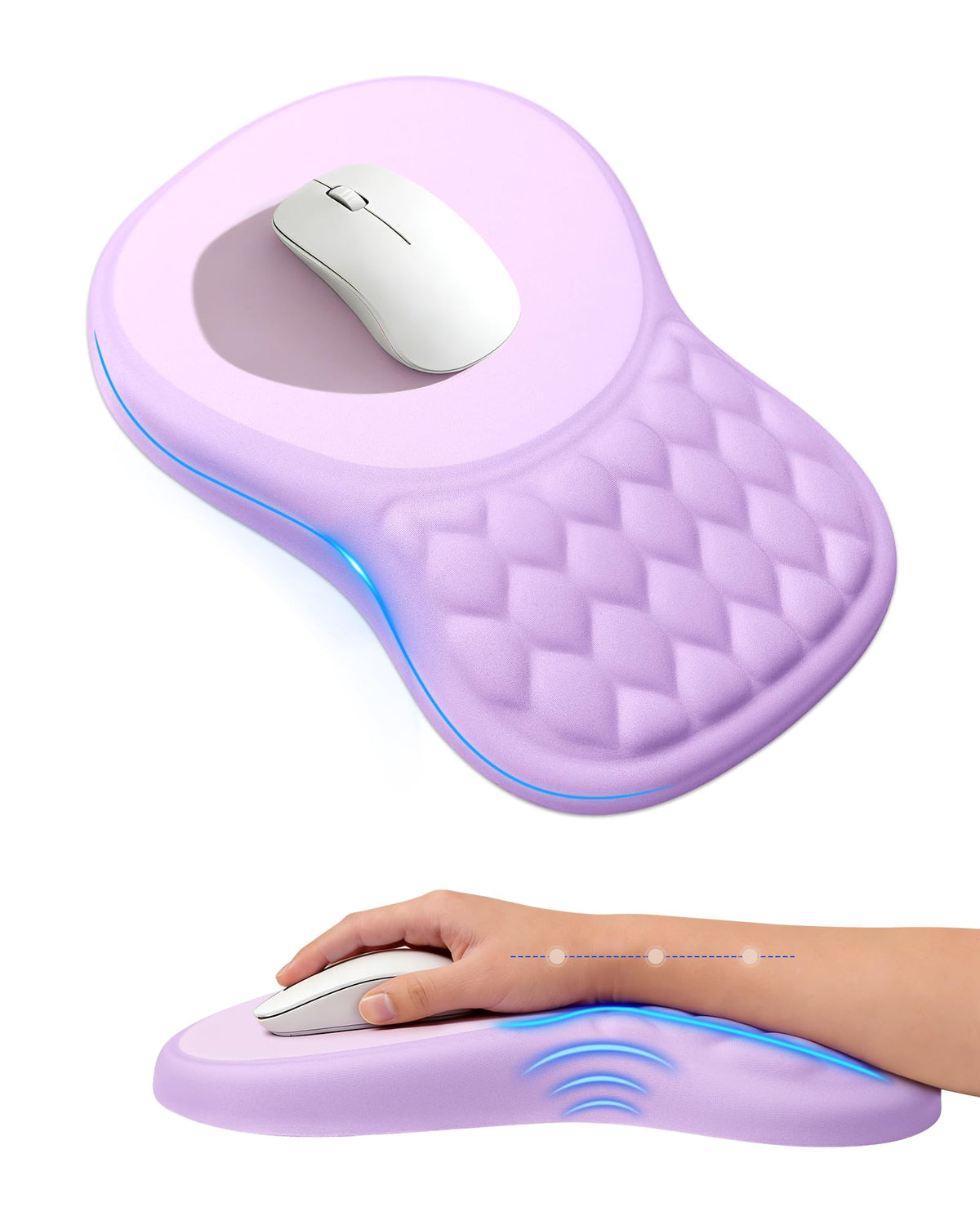 PVIPCZ Ergonomic Mouse Pad with Sloped Memory Foam Wrist Rest