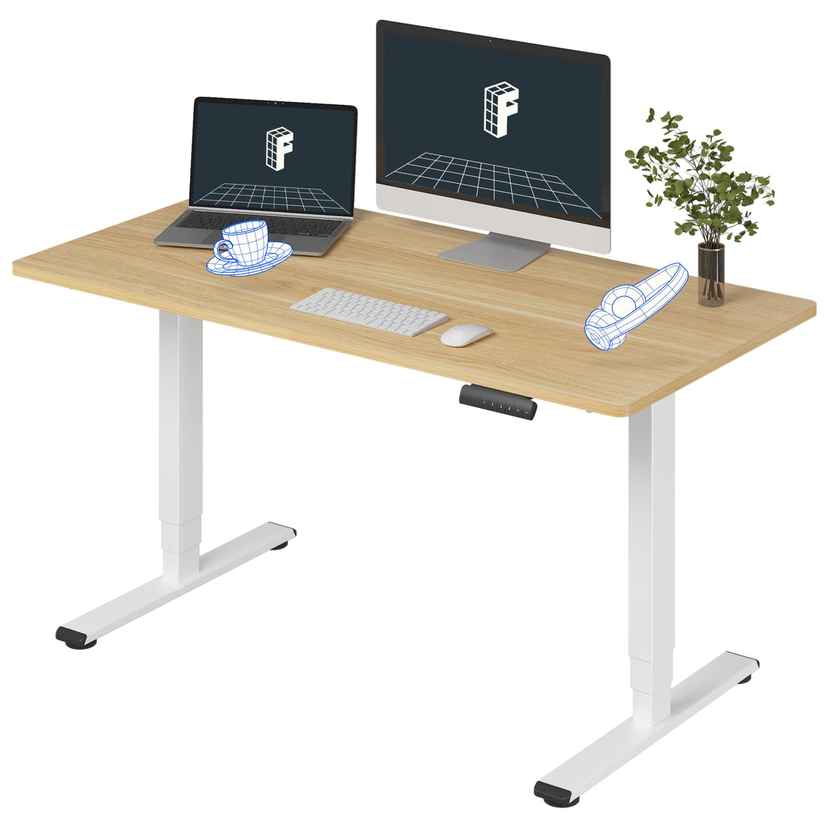 FLEXISPOT E6 3-Stage Dual-Motor Standing Desk, 220 lb Capacity