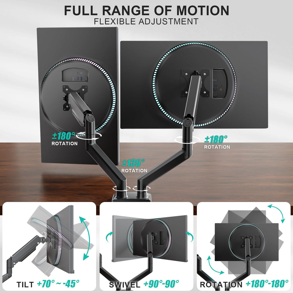 WALI Adjustable Monitor Arm Mount for Single to Quad Screens
