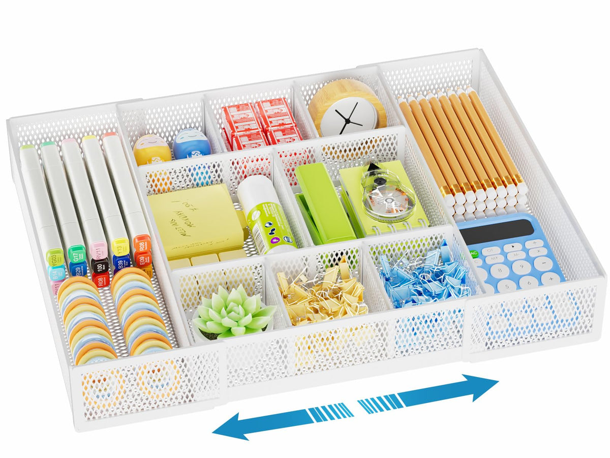 Marbrasse Expandable Desk Drawer Organizer with 10 Compartments