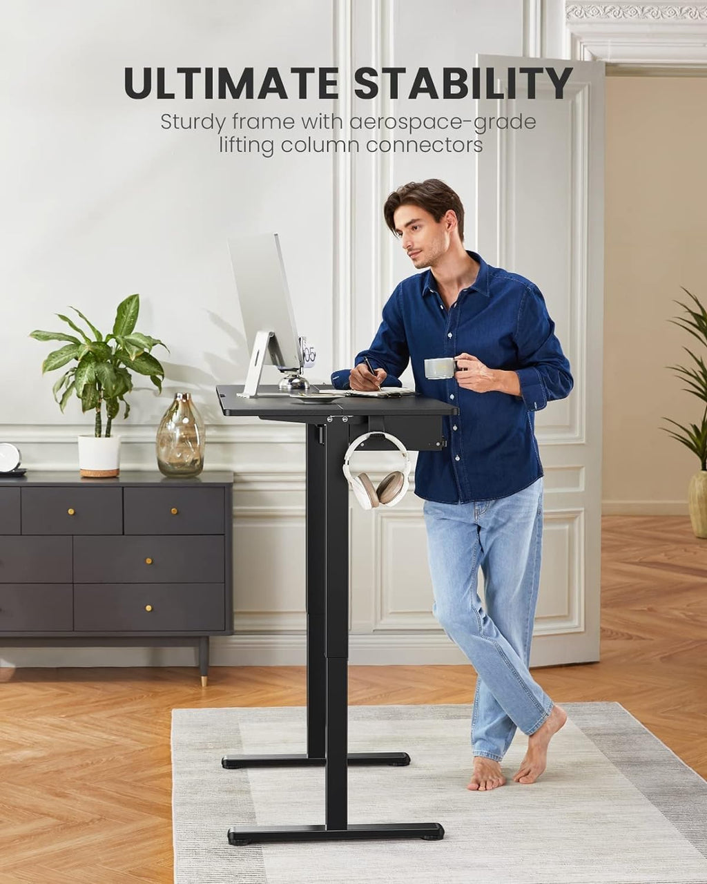 ErGear Height Adjustable Electric Standing Desk with Keyboard Tray