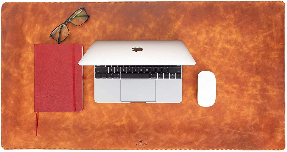 Venito Premium Leather Desk Mat, 36 x 19 Inches