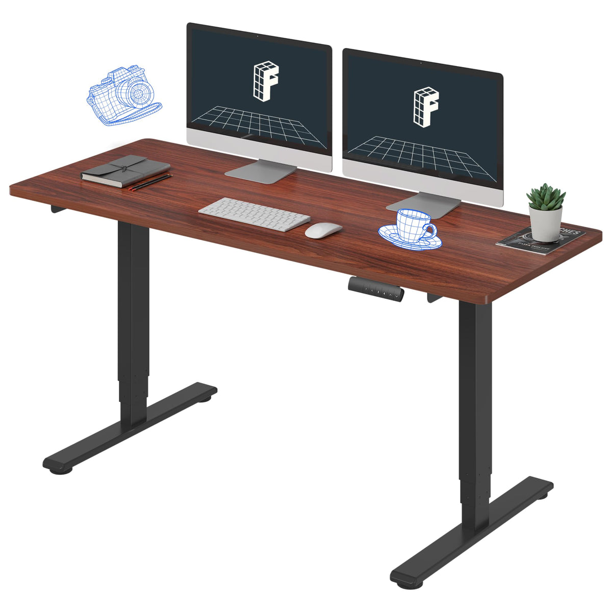 FLEXISPOT E6 3-Stage Dual-Motor Standing Desk, 220 lb Capacity