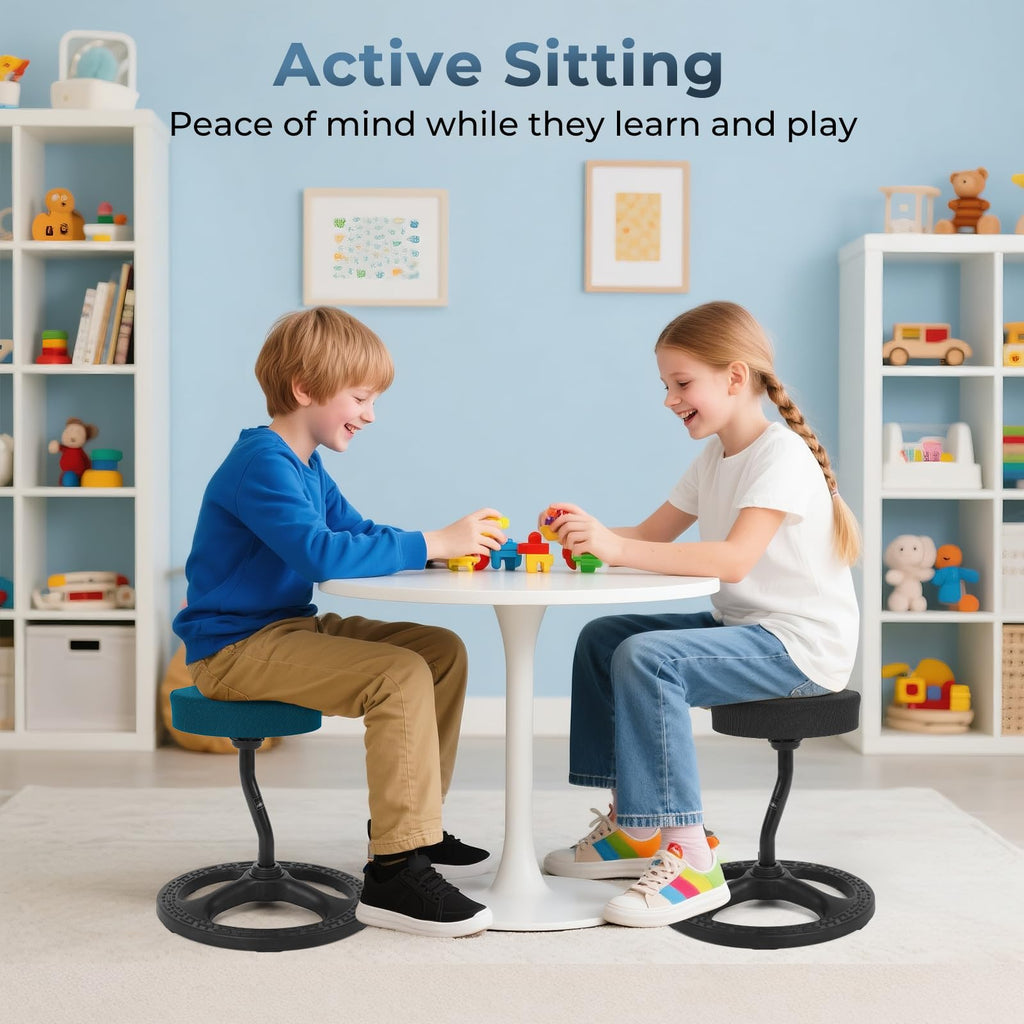 beyond SMART ADHD Chair for Child Adults, Stool Fitness Seat, for Stability, Balance, Yoga, Office, School, Wellness, Active Sitting with Non-Slip Base and Washable Seat Cover