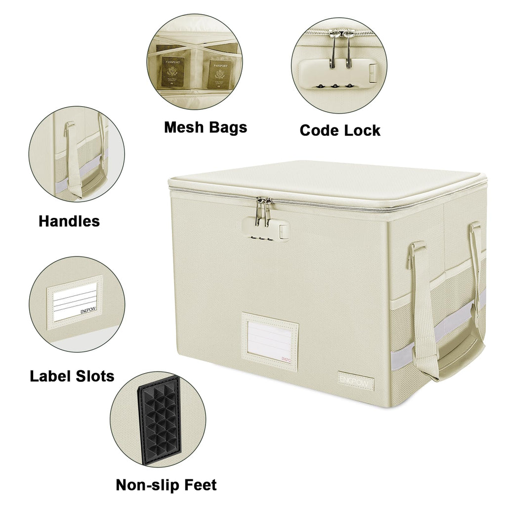 ENGPOW Fireproof File Storage Box with Lock for Office