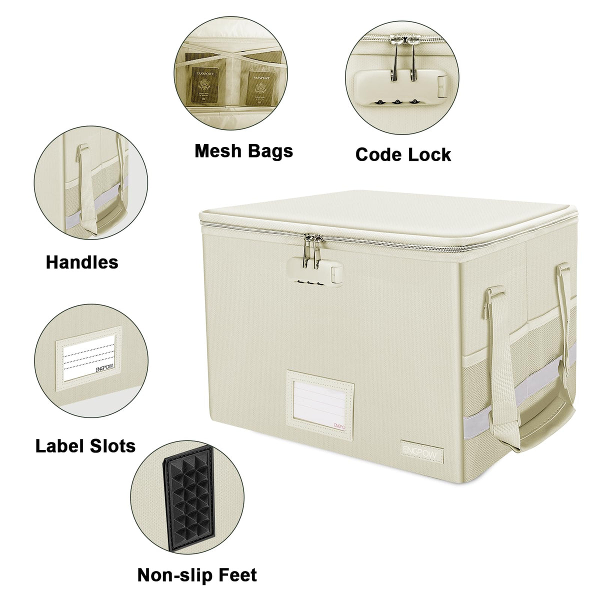 ENGPOW Fireproof File Storage Box with Lock for Office