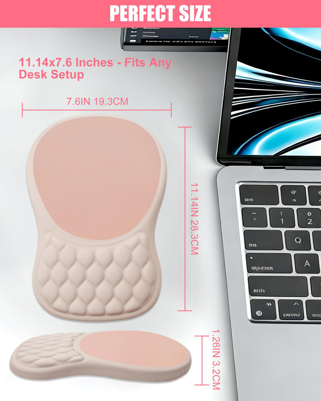 PVIPCZ Ergonomic Mouse Pad with Sloped Memory Foam Wrist Rest