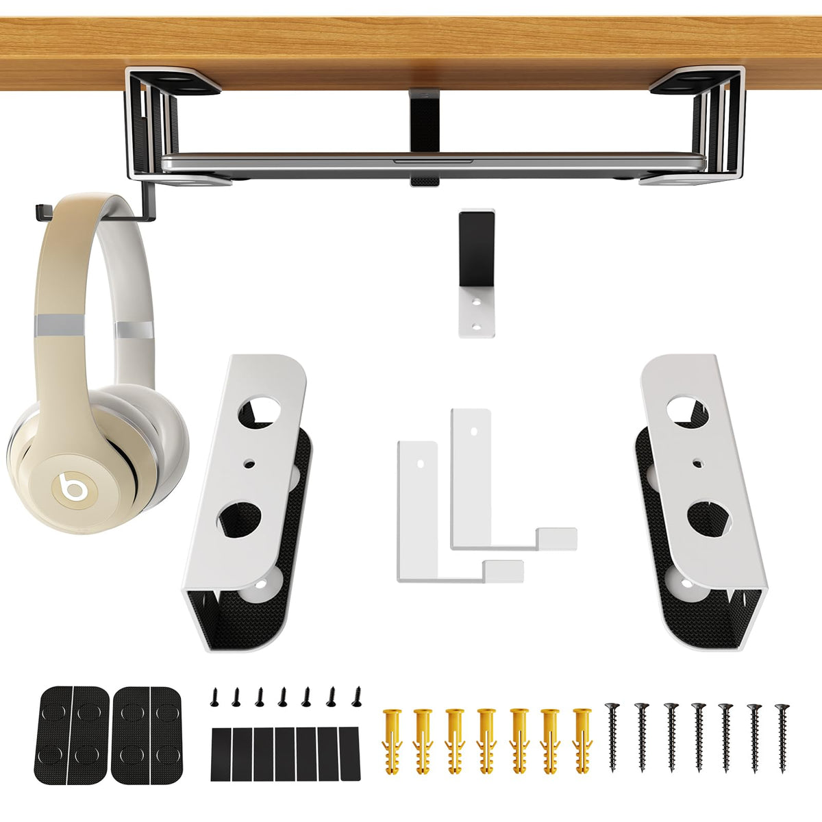 BYMECOST Under-Desk Laptop Mount with Anti-Scratch Silicone