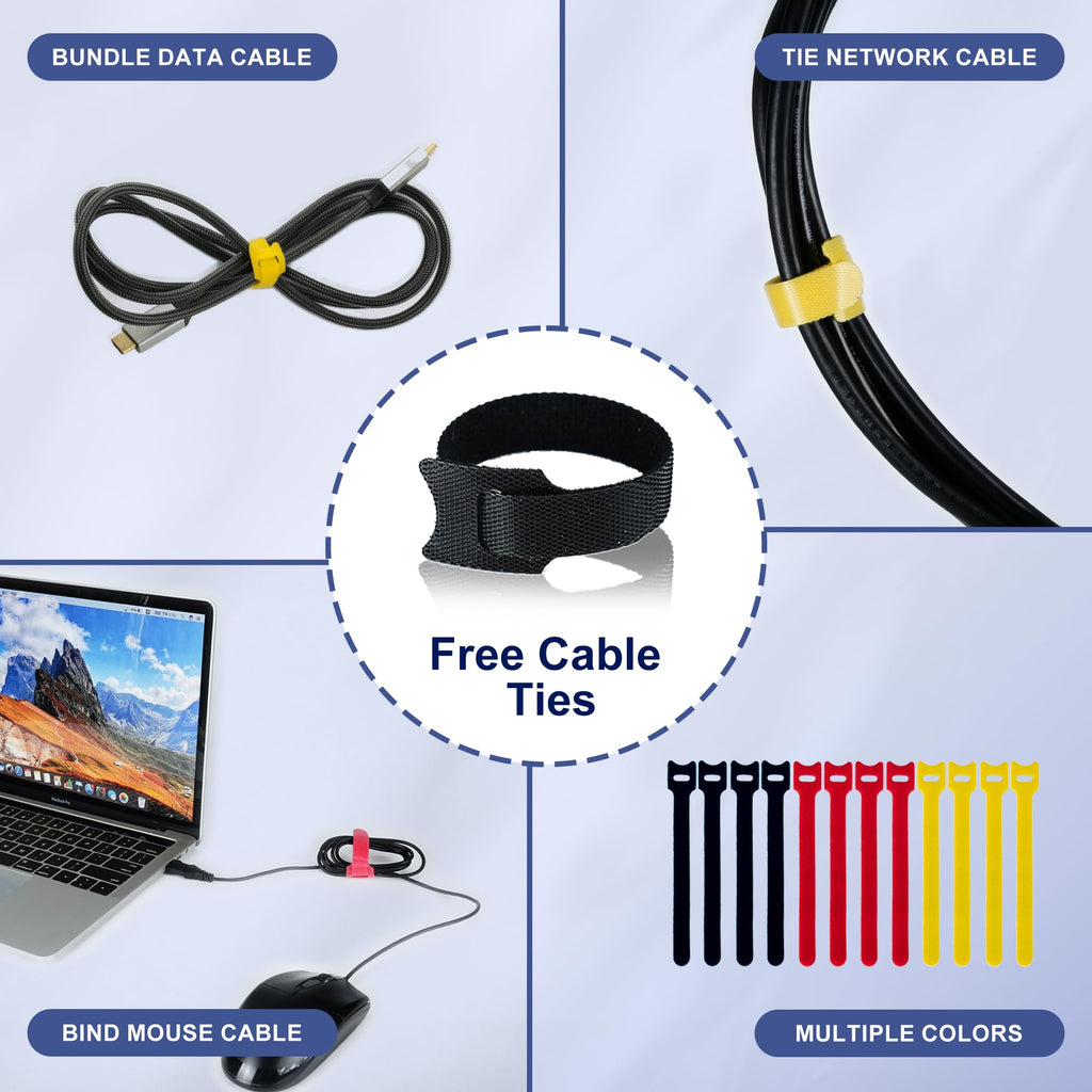 Cuttable Neoprene Cable Management Sleeve with Hook-and-Loop