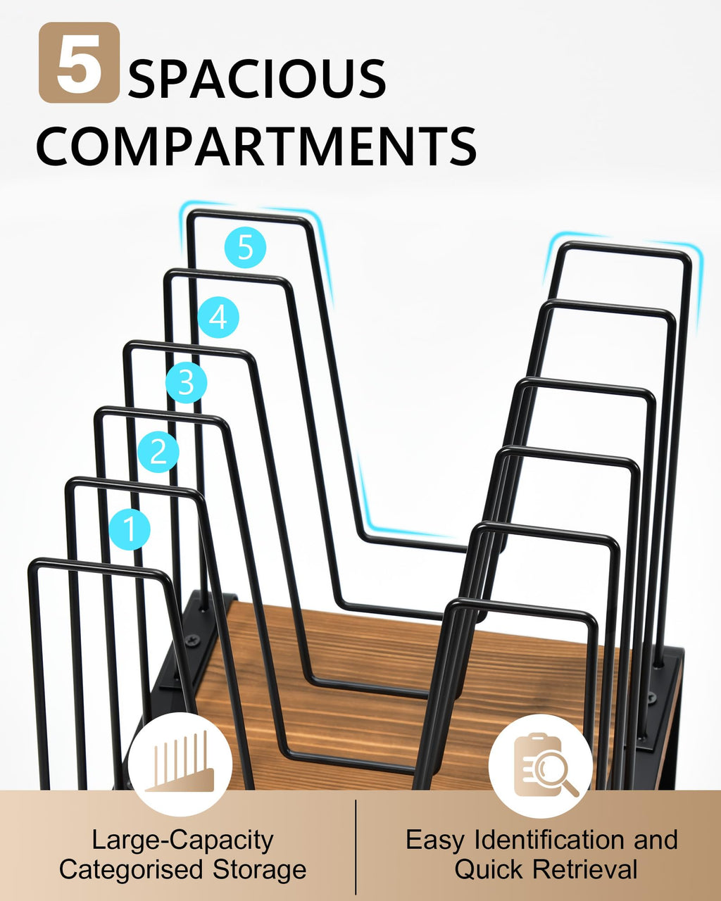 HULISEN Inclined Desktop File Organizer for Office Use