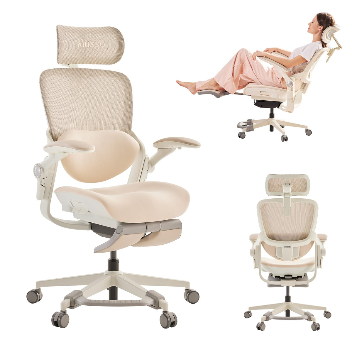 MUSSO E80 Muse Petite Ergonomic Office Chair with Footrest