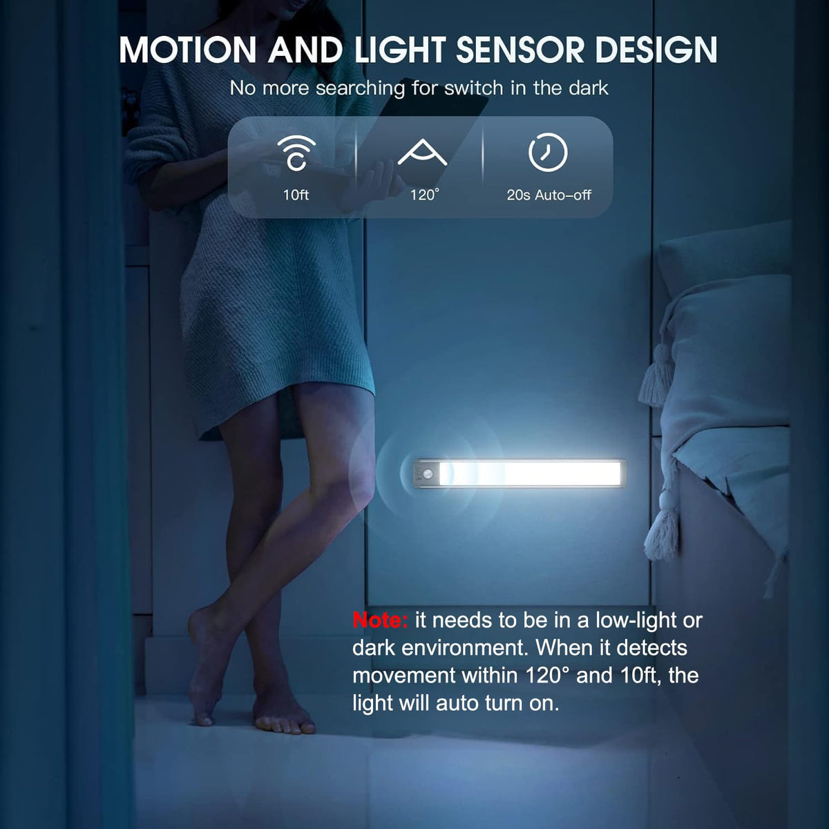 Rechargeable Magnetic Motion Sensor Under-Cabinet LED Lights