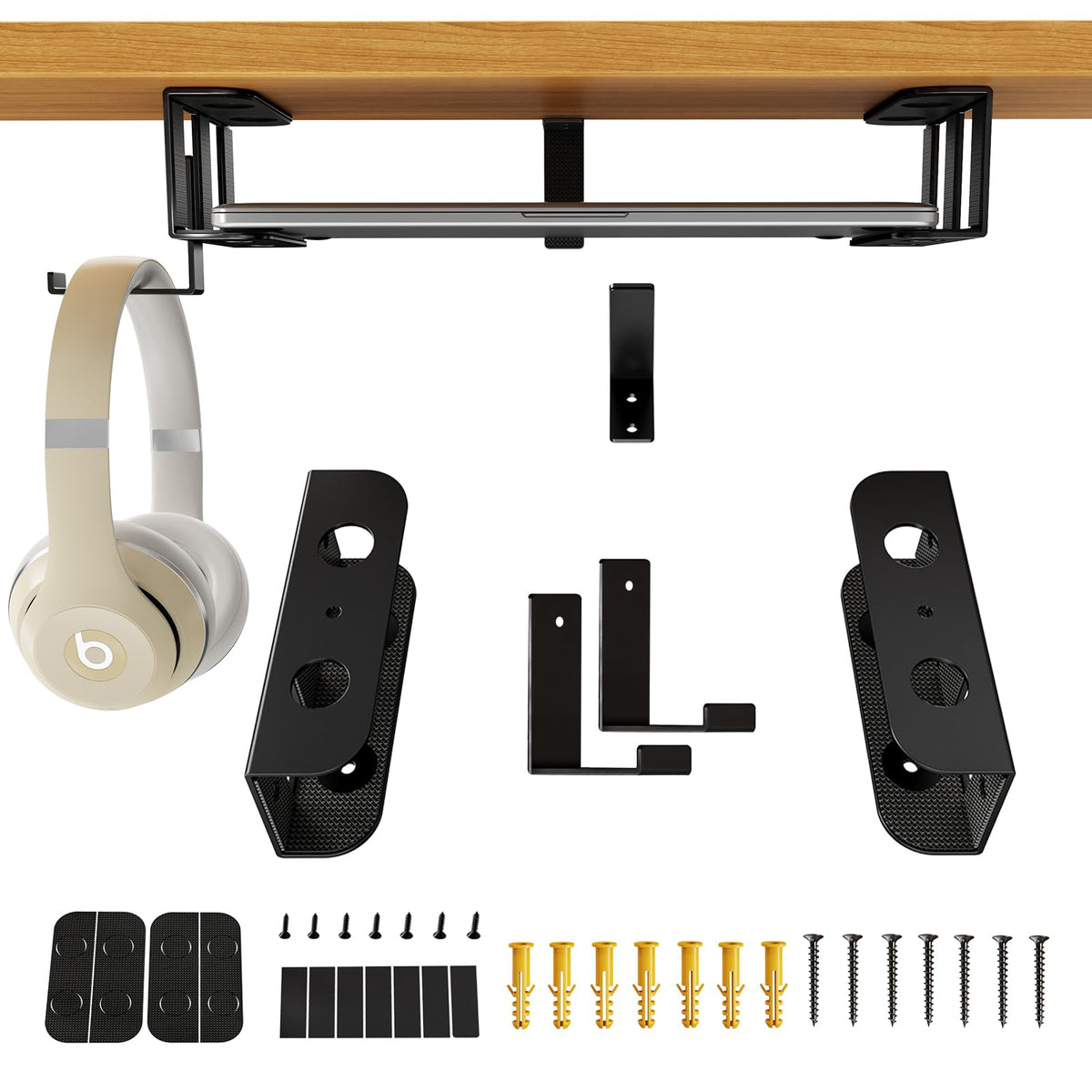 BYMECOST Under-Desk Laptop Mount with Anti-Scratch Silicone