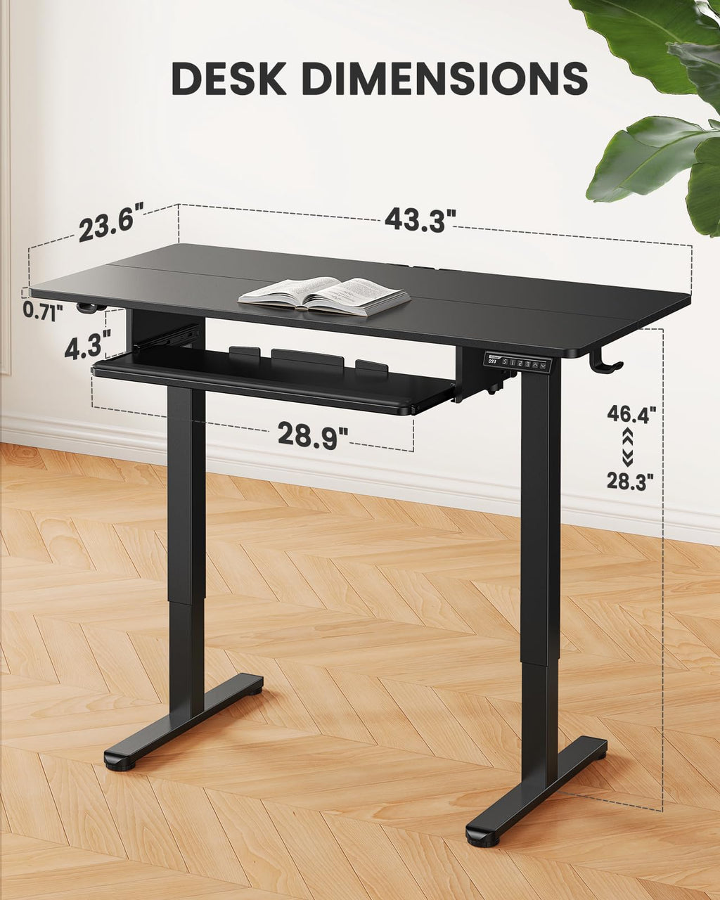 ErGear Height Adjustable Electric Standing Desk with Keyboard Tray