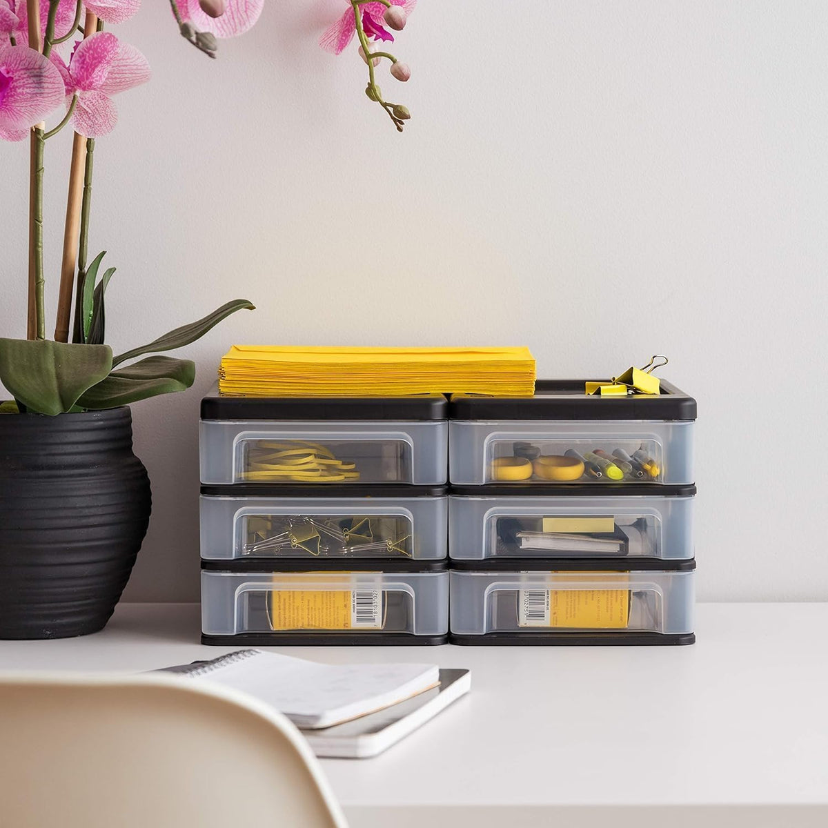 IRIS USA Stackable Plastic Desktop Storage Organizer