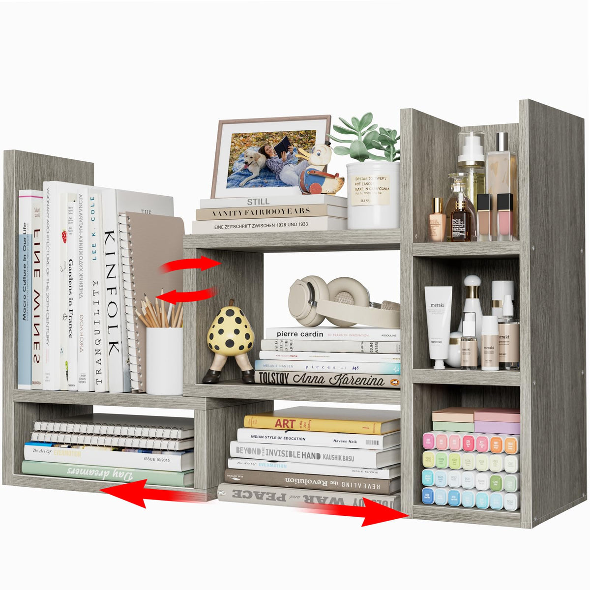 NUTIKAS Desktop Organizer Shelf for Office Desk Storage