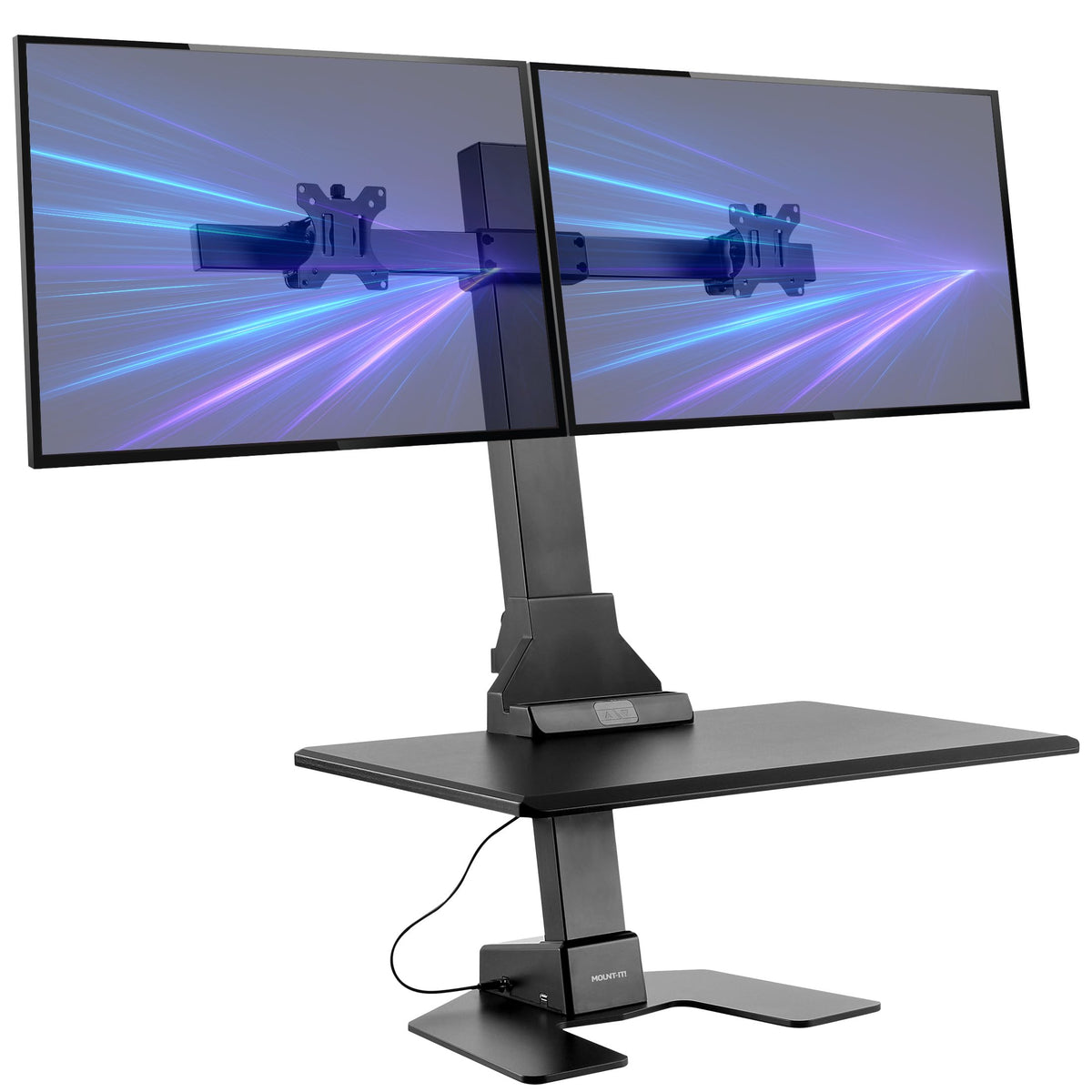 Mount-It! Electric Sit-Stand Desk Converter with Monitor Mount