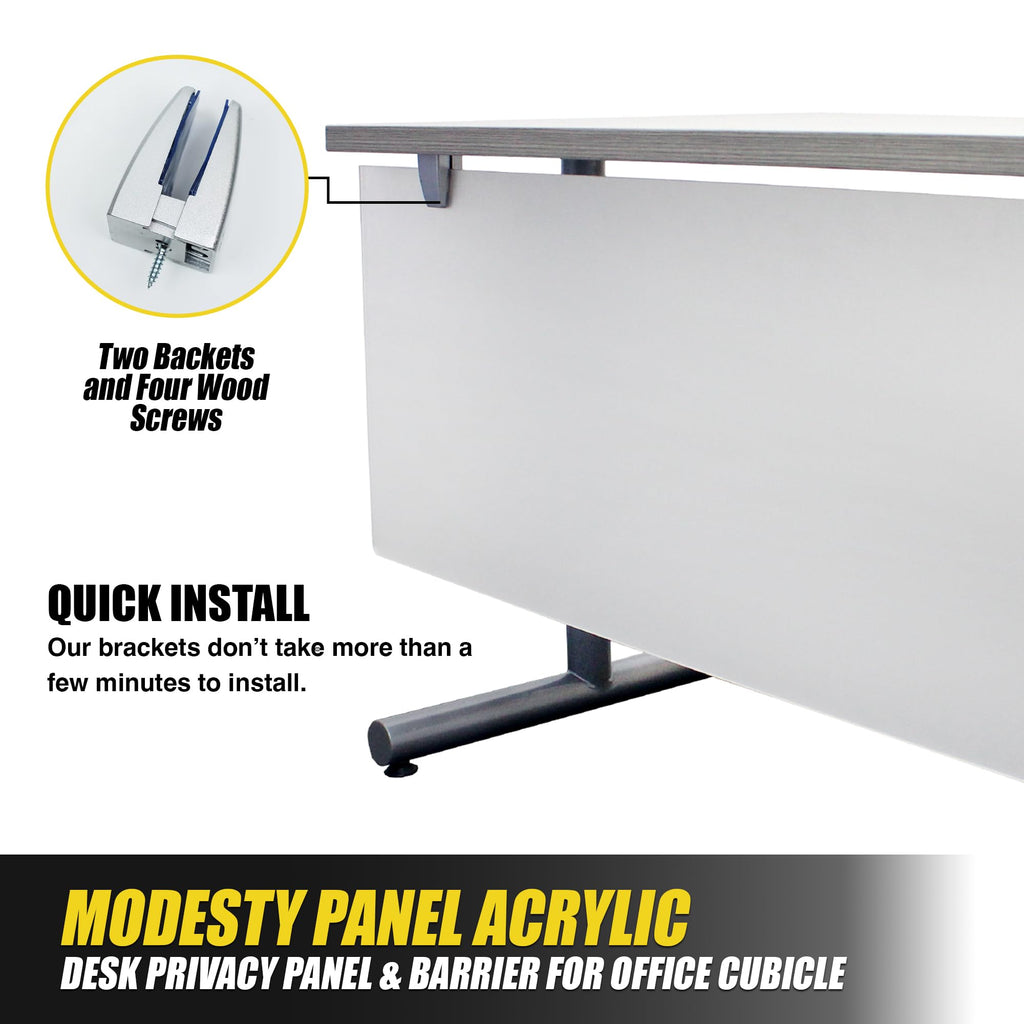 OBEX Table-Mounted Acrylic Desk Privacy & Modesty Panel