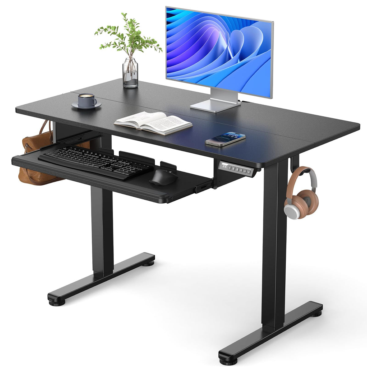 ErGear Height Adjustable Electric Standing Desk with Keyboard Tray