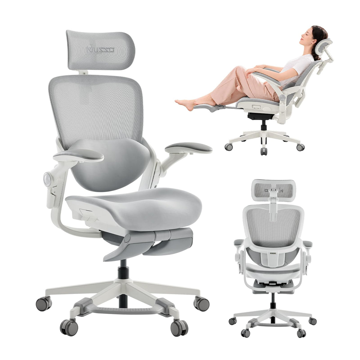 MUSSO E80 Muse Petite Ergonomic Office Chair with Footrest