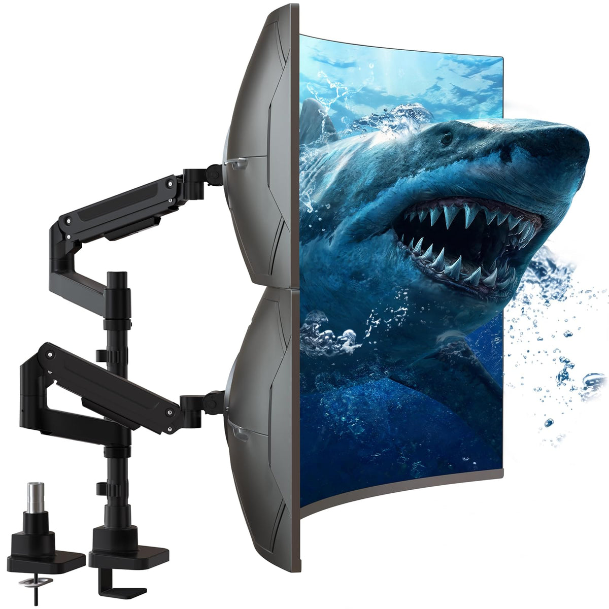 WALI Adjustable Monitor Arm Mount for Single to Quad Screens