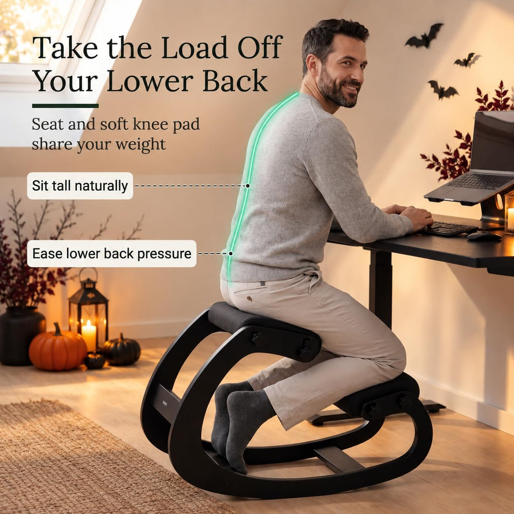 NYPOT Adjustable Ergonomic Rocking Kneeling Chair, 250 lb