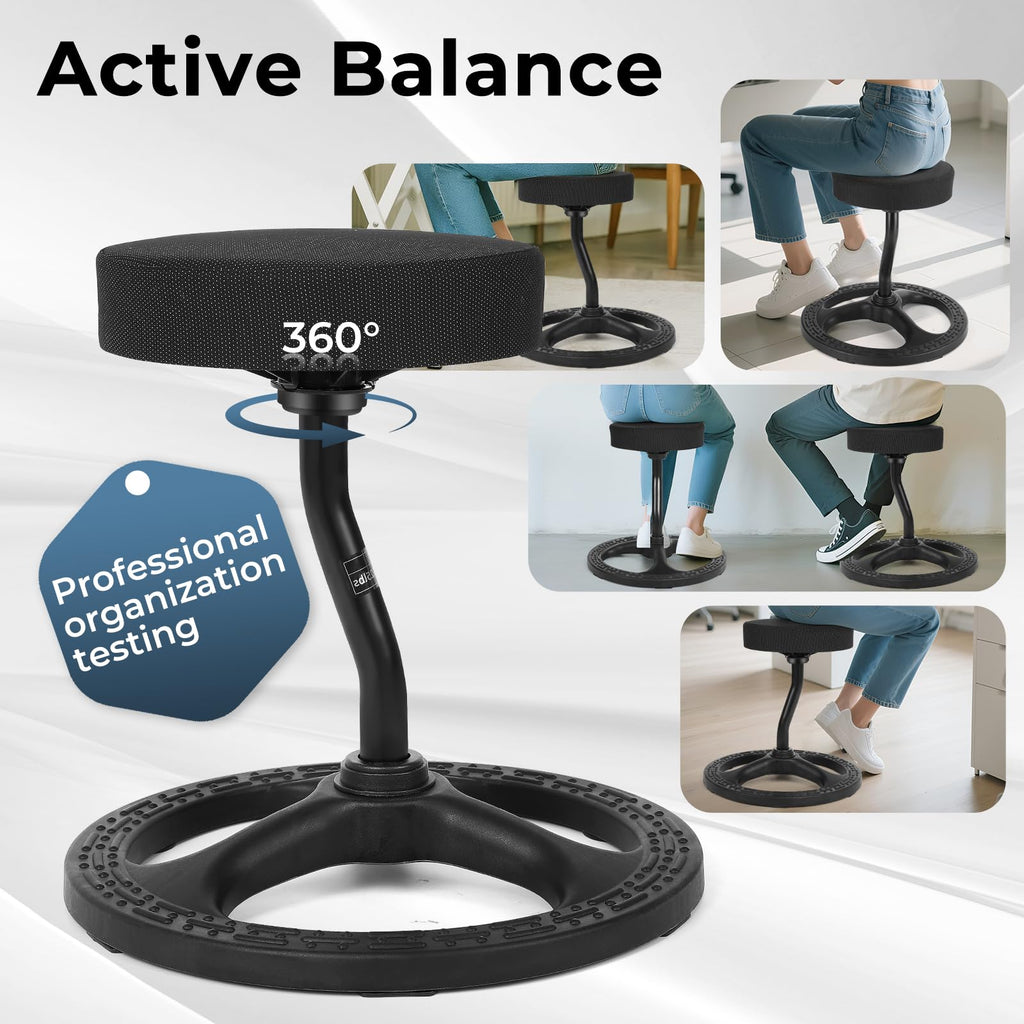 beyond SMART ADHD Chair for Child Adults, Stool Fitness Seat, for Stability, Balance, Yoga, Office, School, Wellness, Active Sitting with Non-Slip Base and Washable Seat Cover