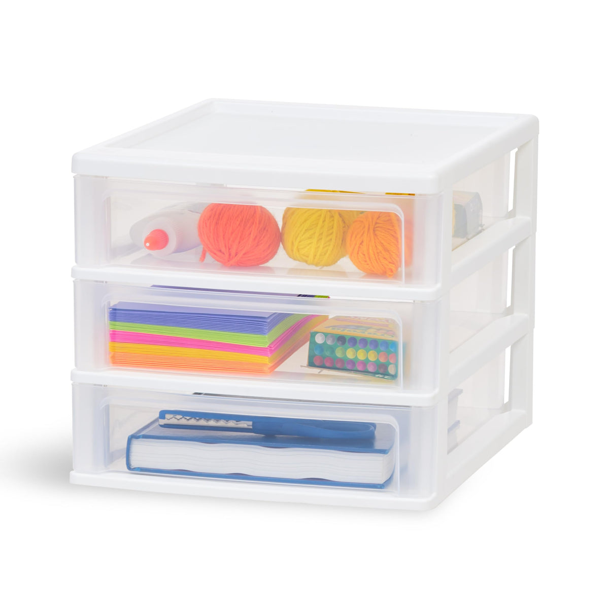 IRIS USA Stackable Plastic Desktop Storage Organizer