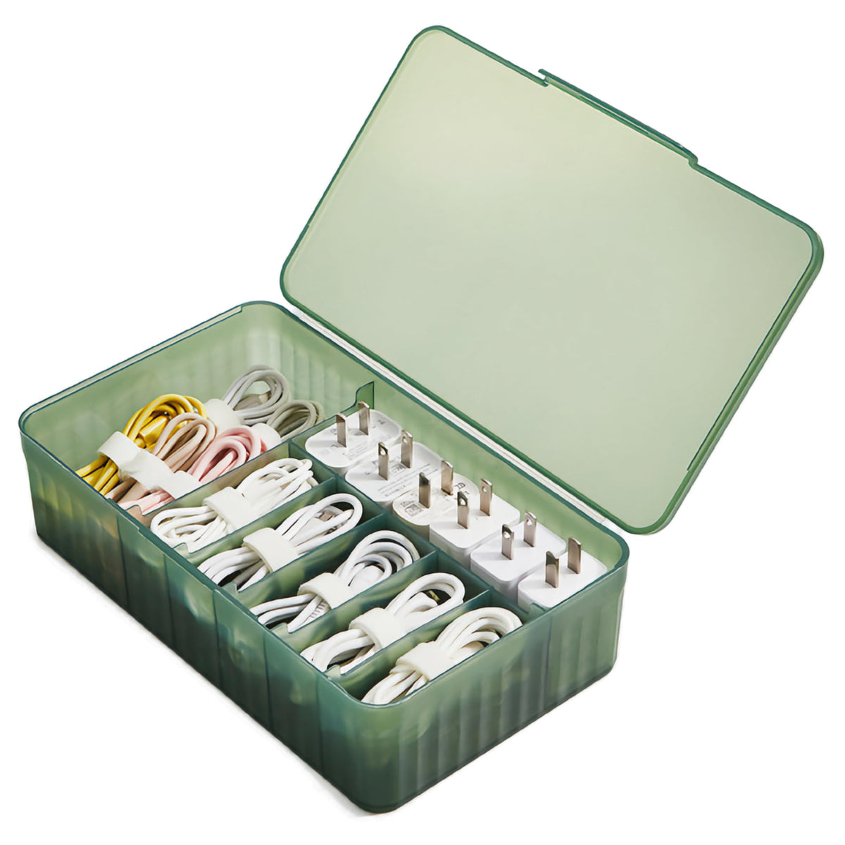 Atathro Extra-Wide Travel Cable Organizer Box with Lid